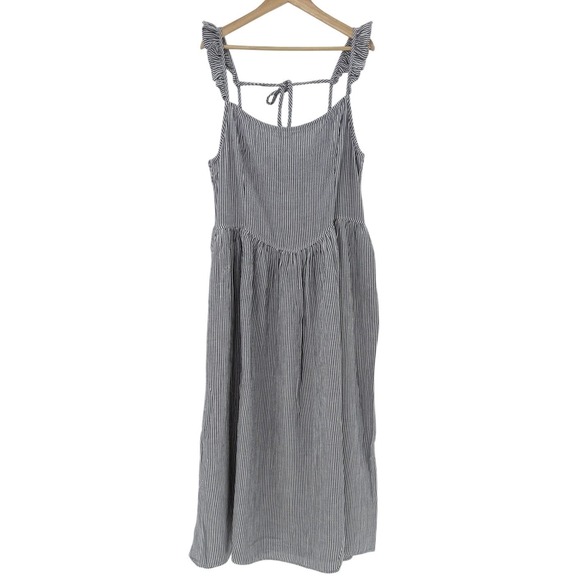 NWT Aerie Plus Size At The Barre‎ Flutter Sleeve Dress XXL Striped Nautical Boho - Picture 2 of 13